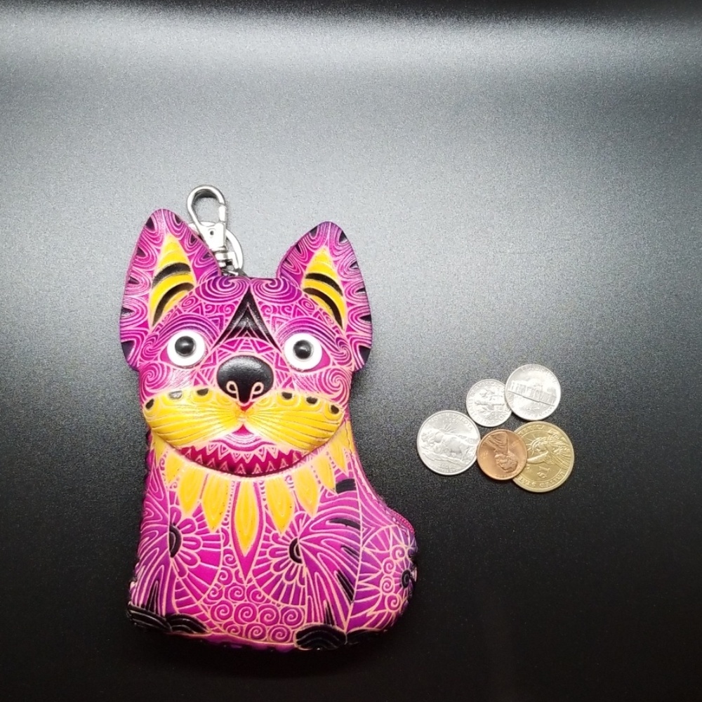 Leather Cat Coin Purse